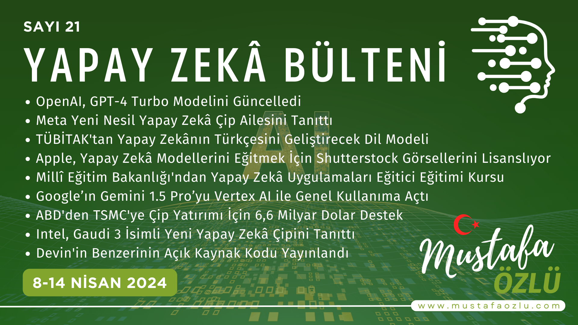 Yapay Zekâ Bülteni #21 - Mustafa ÖZLÜ
