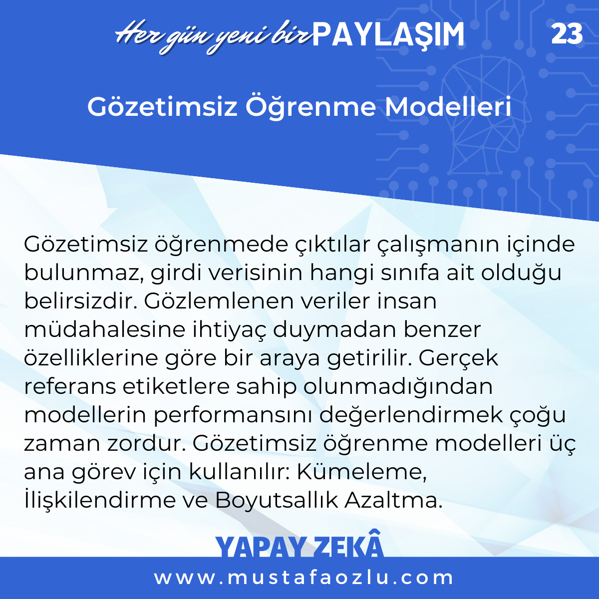 Gözetimsiz Öğrenme Modelleri - Mustafa ÖZLÜ
