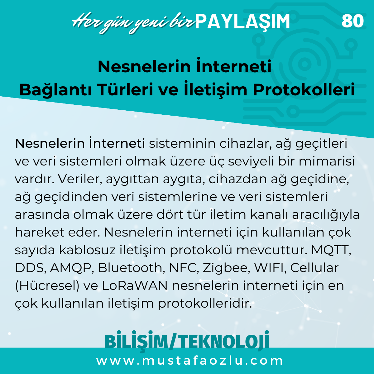 Nesnelerin İnterneti 
Bağlantı Türleri ve İletişim Protokolleri - Mustafa ÖZLÜ